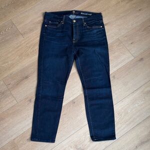 Seven 7 for All Mankind Kimmie Crop Dark Indigo Skinny Jeans size 31 NEW w/o tag